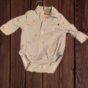 Oshkosh lobster seersucker button down 0-3 months